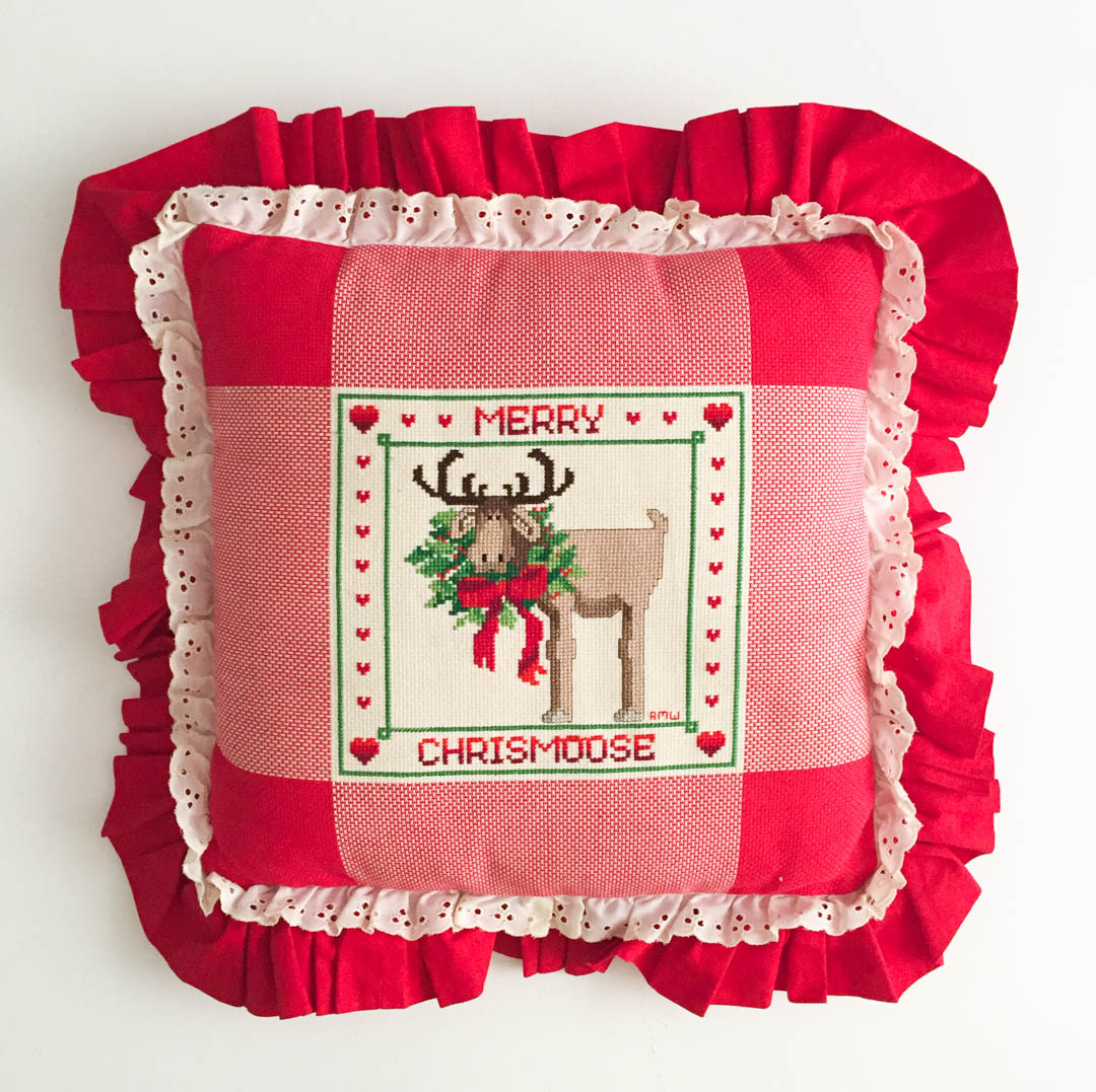 Cross Stitch Christmas Pillow