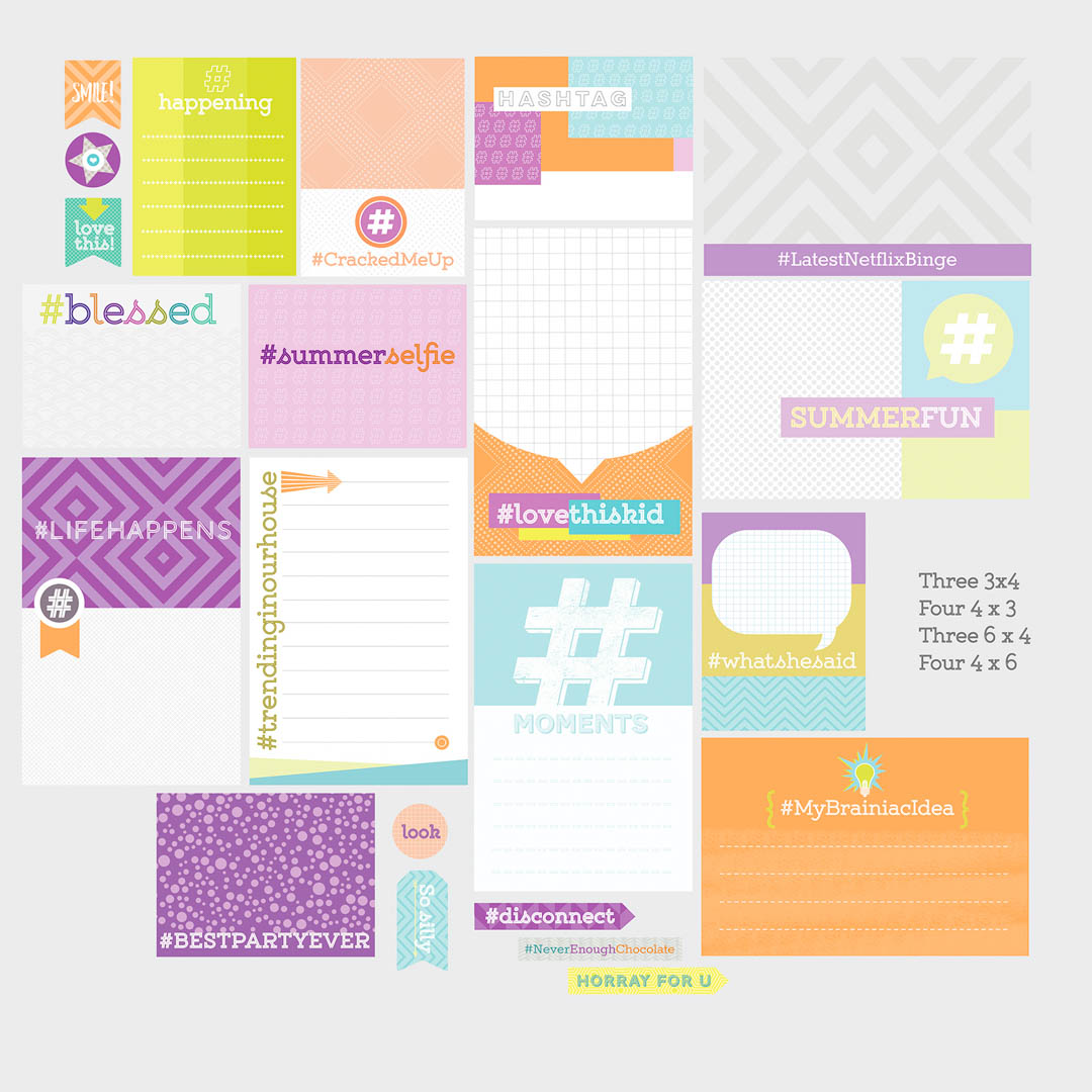 Hashtag Theme Scrapbooking Cards