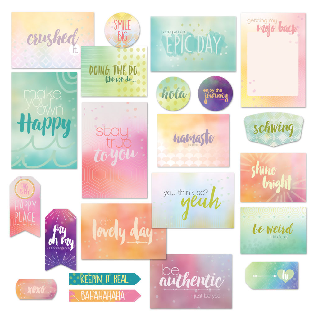 FREE Watercolor Printable Project Life Scrapbook Cards