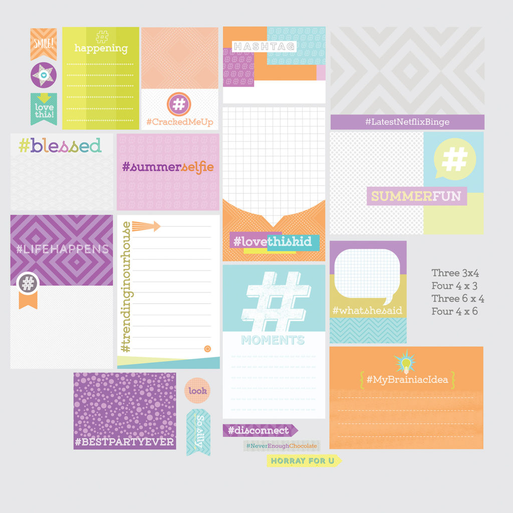 Hashtag Theme Printable for Project Life Pocket Scrapbooking