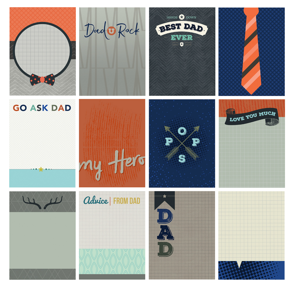 Dad themed printable for Project Life pocket scrapbooking cards. 