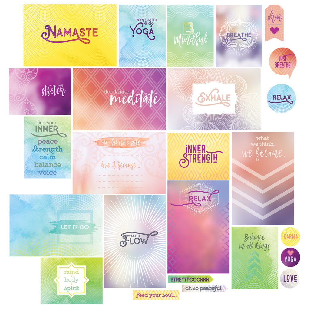 FREE Namaste Yoga Printable Project Life Scrapbook Cards 